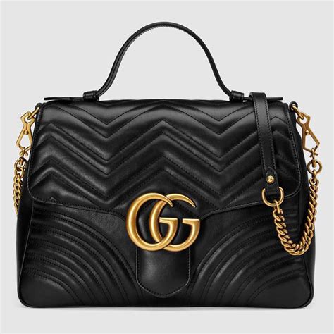 gucci black top handle bag|gg marmont top handle bag.